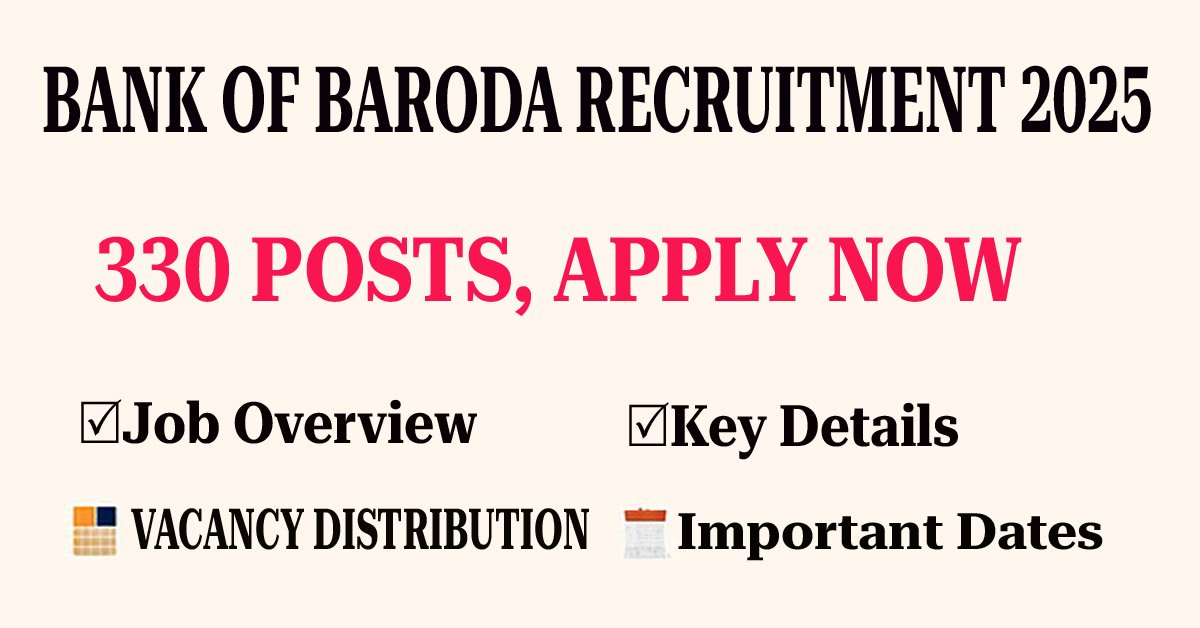 Bank of Baroda Recruitment 2025 for 330 Officer Vacancies